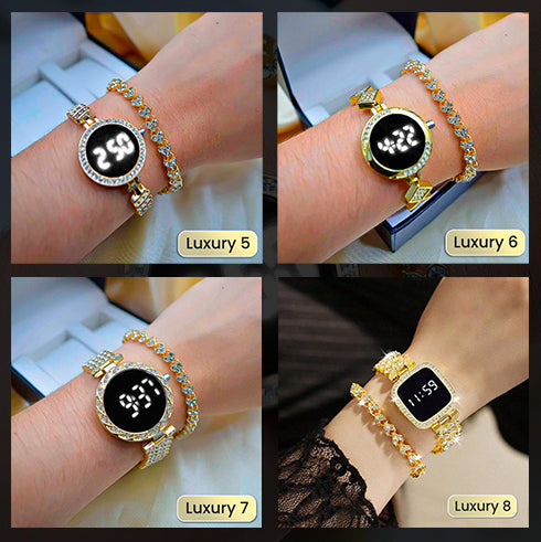 SET RELOJ LED CON PULSERA LUXURY 💎✨